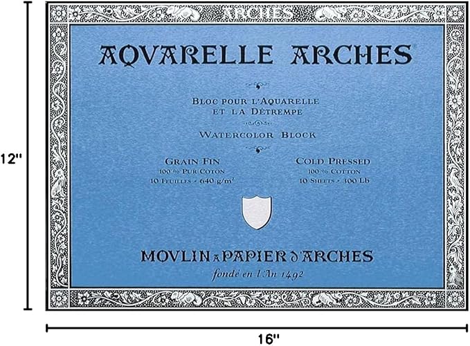 Arches 12-Inch x 16-Inch Acid-Free Cold-Press Watercolor Paper Block - Image 3