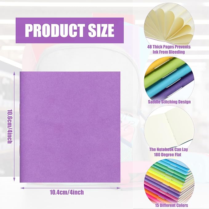 150 Pack Mini Notebooks Bulk 4x4 Inch Blank Pocket Journals,Bright Color | Unlined Pages with 24 Sheets Each Compact Journals for Kids Students Classroom Rewards Party Favors Travel Notes Creative - Image 3