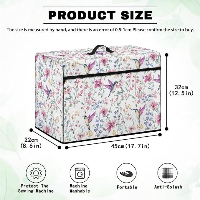 Hummingbird Sewing Machine Mat & Dust Cover With Side Handle - Reduces Vibration, Noise, Movement - Dust Resistant, Machine Washable - Image 5