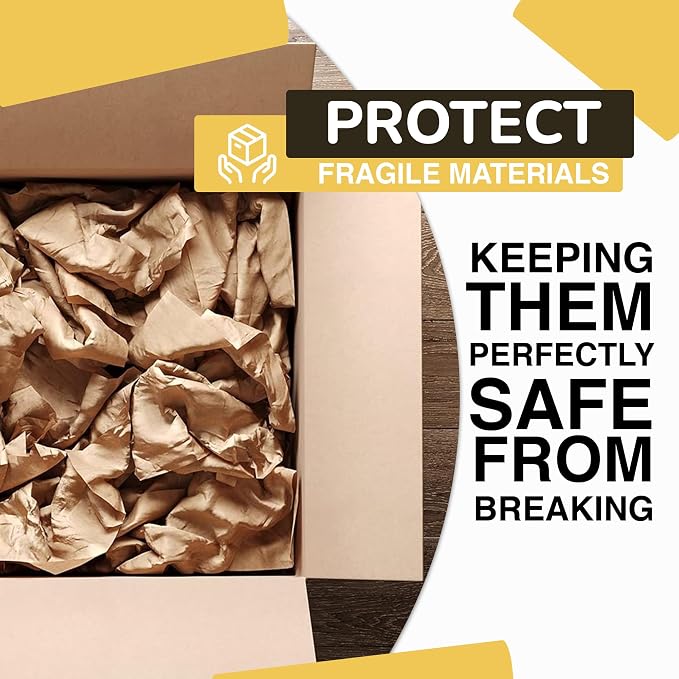 Kraft Paper Sheets - 20 x 30 in. - 480 Sheets of Brown Wrapping Paper – Heavy Duty Craft Paper for Shipping - Light Brown Construction Paper - 80 GSM - 2000 Square feet - Image 5