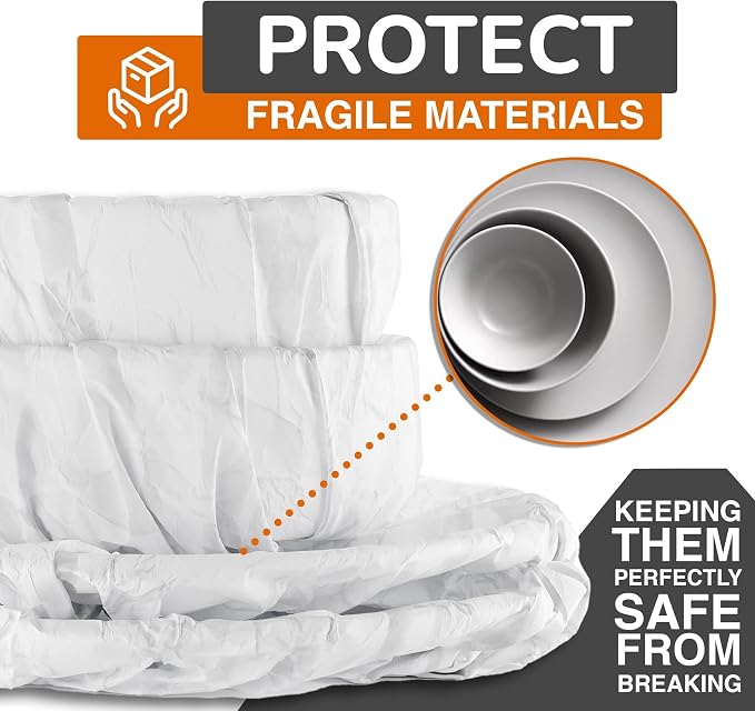 Party Solids White Tissue Paper for Gift Bags - 15" X 20" Bulk Tissue Paper White 480 Sheets - 10lb Newsprint for Packing, Birthday Gift Box Filler, Packing Supplies for Moving Supplies - Image 4