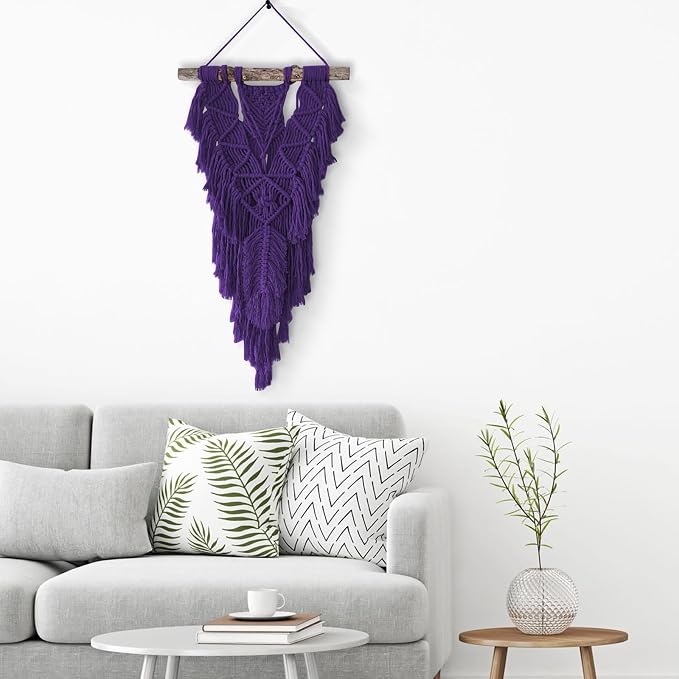 ZUEXT Macrame Cord, Dark Violet, 4mm x 547yds Cotton String Macrame Yarn | Natural Handmade, 4 Strands Twisted Cotton Rope, for Craft Wall Hanging Weaving Tapestry Dream Catchers Hanger DIY Gift, 500m - Image 5