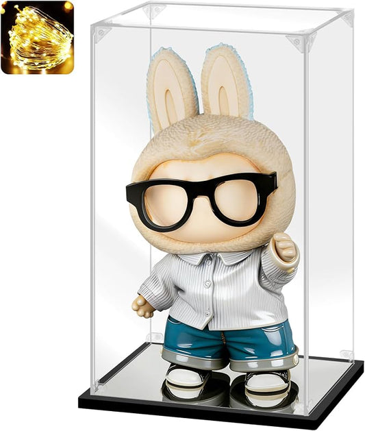 Acrylic Display Case, 13.8×11.8×23.8 Inch Clear Acrylic Display Box with Black Frame, Assemble Collectibles Display Case for Trophy, Action Figures, Dolls & Building Toys by Instnovny