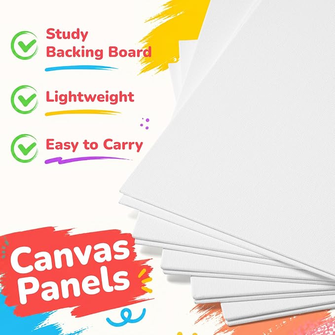 Canvas Boards for Painting 11x14 Inch 100 Pack, Blank Canvas Panels, 100% Cotton Art Supplies for Acrylics Oil Watercolor Tempera Paints - Image 3