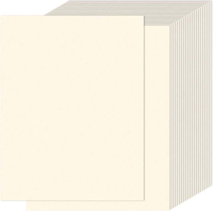 Cream Cardstock Paper 8.5 x 11 in, 100 Sheets, 180 GSM 65 lb | Thick cover stock for card making, printing, drawing, scrapbooking, cutting, crafts, and classroom projects. by Oleitodh