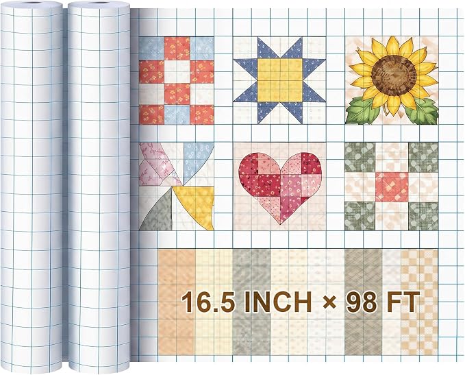 Jetec 2 Roll Large Grid Graph Paper Roll 1" Grid 16.5 Inch x 197ft Sewing Pattern Paper for Back to School Classroom Teaching Drafting Supplies Kids Students Gifts by Jetec
