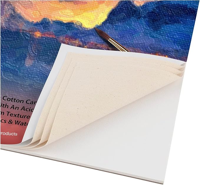 Paramount Universal Primed Premium Cotton Canvas Pads - White - 11"x14" - 6 Pack - 60 Total Sheets - Universal Double Primed Cotton Canvas Pads for Drawing, Painting, Travel, & More - Image 3