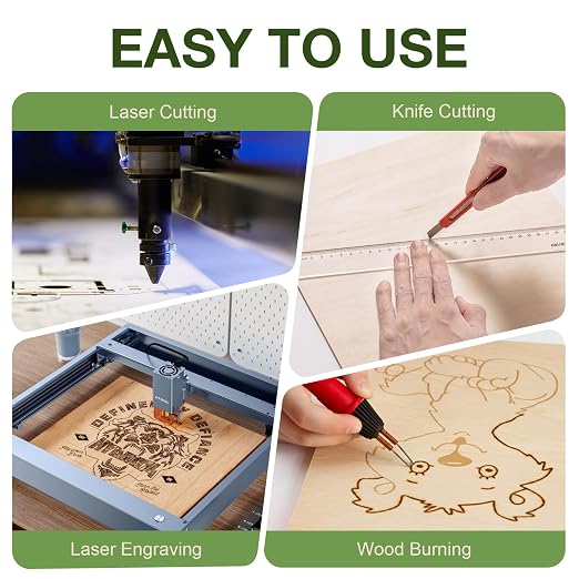Rowood 6 Pack Maple Plywood 1/4,12x12x1/4inch,6mm Wood Sheets Thin Unfinished Maple Plywood for Laser Cutting and Engraving,DIY Adult Craft Project Kits for Ornaments, Models Drawing,Wood Burning - Image 4
