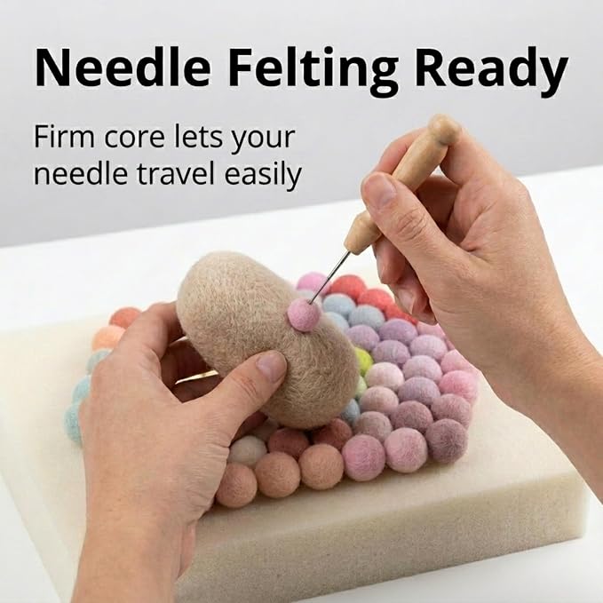 Glaciart One Felt Pom Poms, Wool Felt Balls (120 Pieces) 1 cm – 0.4 Inch, Handmade Felted 30 Pastel Colors (Green, Pink, Blue, Yellow and More) Bulk Small Puff for Felting and Garland - Image 4