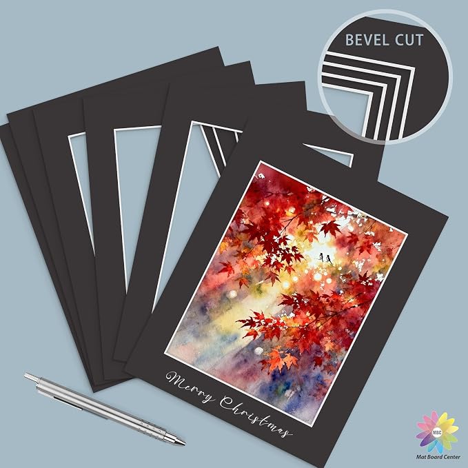 Mat Board Center 25 Pack 11x14 Picture Mat for 8.5x11 Photo Black | Fits 8.5x11, White Core, Acid Free, 4-Ply Thick, Photo, Art, Poster or Print Display - Image 4