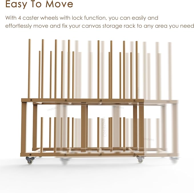 Art Storage Rack, Art Canvas Storage, Art Drying Rack, Canvas Boards Rack Art Storage with Handle & Caster Wheels for Drawing Board, Panel, Paper Pad for - Image 9