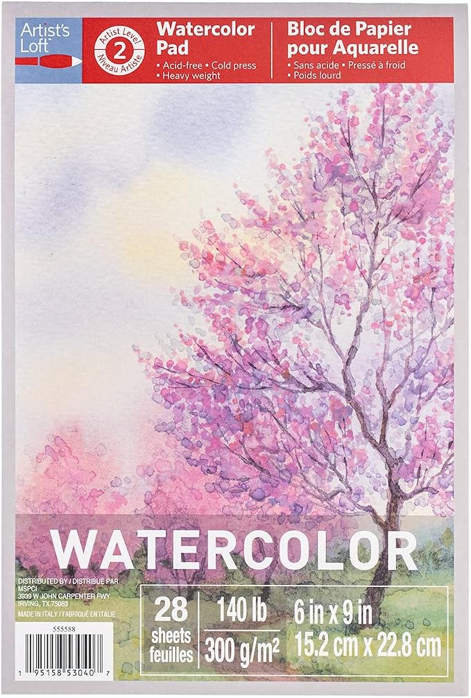 6" x 9" Watercolor Pad by Artist's Loft - Heavyweight and Acid Free Paper for Watercolor Paint - Bulk 6 Pack - Image 9