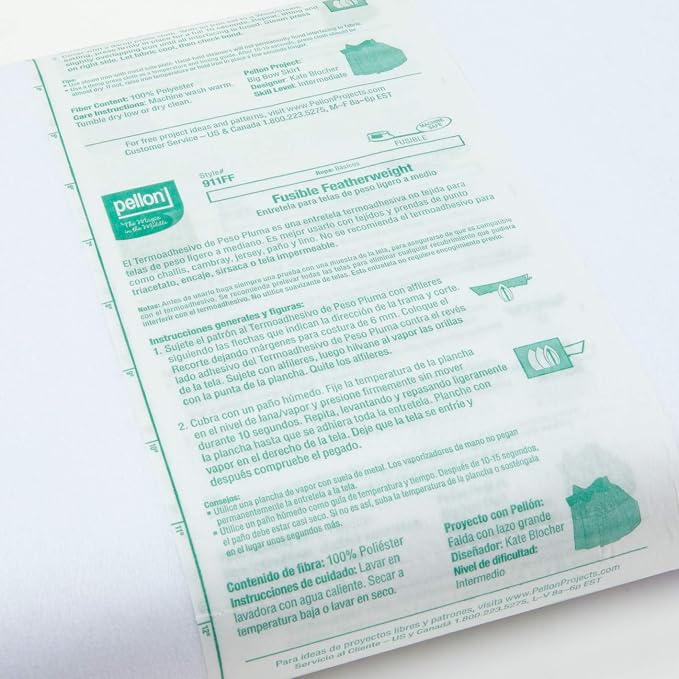 Pellon 911FF Fusible Featherweight Interfacing 20in x 40 Yard Bolt. Color: White - Image 3