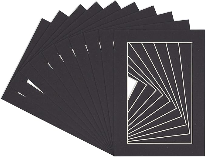 11x14 Mat for 12x16 Frame - Precut Mat Board Acid-Free Black 11x14 Photo Matte Made to Fit a 12x16 Picture Frame, Premium Matboard for Family Photos, Show Kits, Art, Picture Framing, Pack of 10 Mats - Image 3