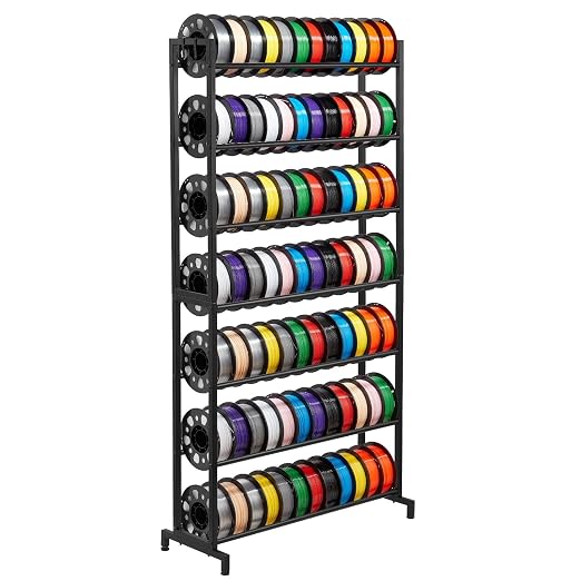 VEVOR 3D Printer Filament Storage Rack, 7 Tier Heavy Duty Storage Shelves for 3D Printing Filaments, Filament Spool Holders Racks for 3D Printing Studio, Home Studio, Office, Workshop (Shelf Only) - Image 9