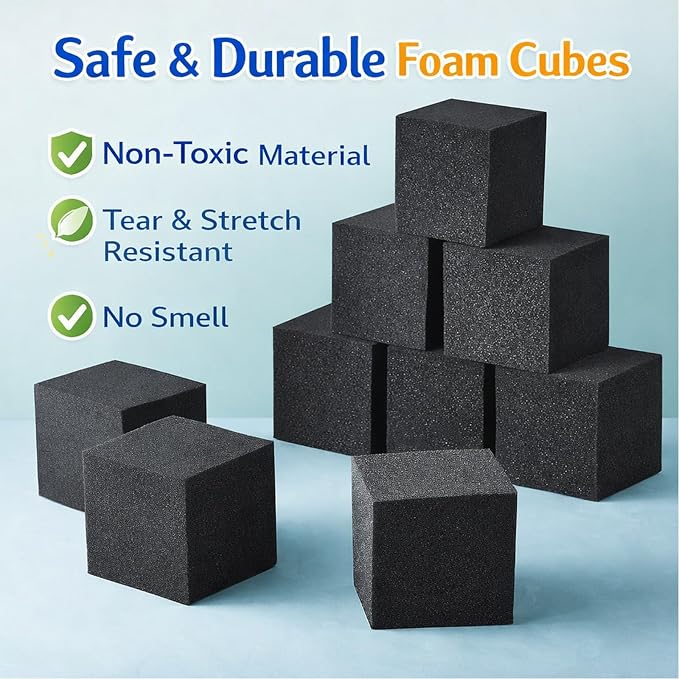 Treela Foam Pit Blocks 4 x 4 x 4 Inch Foam Cubes Soft Stacking Blocks Protective Padding Sponge Pit for Gymnastics Trampoline Arenas Rock Climbing Parkour Indoor Amusement Park - Image 5