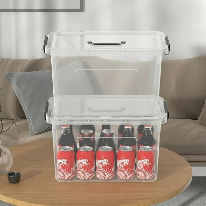 20 Quarts Plastic Storage Latches Box with Lid, Clear Latching Storage Bin, 4 Packs - Image 4
