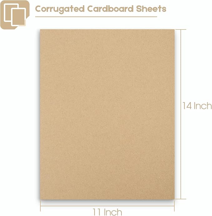 Golden State Art 10 Pack 11x14 Corrugated Cardboard Sheet 1/8" Flat Inserts | Flat Layer Pads, Corrugated Card Board Inserts For Packing, Mailing or DIY Art Crafts, Box Dividers (Brown) - Image 3