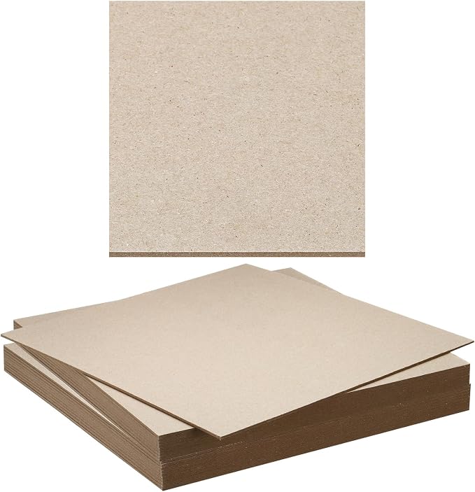 PATIKIL 12x12x0.1" Chipboard Sheets, 20Pcs 100PT Thick Book Board Binders Board Sturdy Bookbinding Supplies for Book Binding Cover, Gray by PATIKIL
