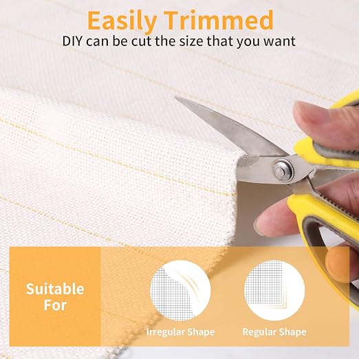 197in Large Primary Tufting Cloth with Marked Lines, Monks Cloth Punch Needle Fabric for Tufting Gun Rug Punch - Image 5