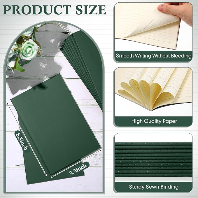 100 Pcs A5 Journals Notebooks Bulk,Green,Lined | Kraft Softcover Small Notebooks 5.5 Inch x 8.3 Inch Notepads with 60 Page 30 Sheet for Writing Sketch Travel Office Supplies - Image 2