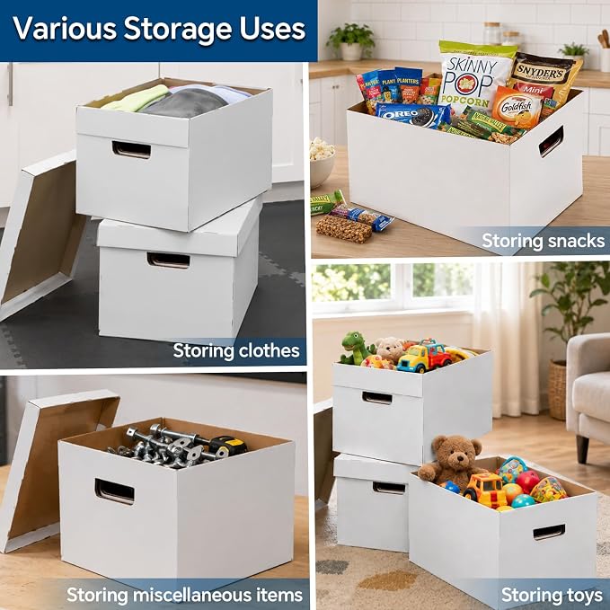PIT66 5 Pcs Comic Book Storage Boxes, Holds 150-175 Comics Each, | Collapsible, Stackable, Moistureproof, White, 15.83"L x 11.42"W x 7.87"H - Image 8