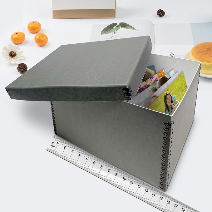 Lineco Record Storage Box 12x15x10 inch, Acid-Free Gray Boxboard, 1 Pack | Extra-Durable Filing Archival Cartons for Long-Term Storing Important Documents, Papers, Photos, Albums, Artworks or Prints - Image 3