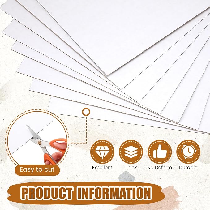 Feifeiya 30 Pack Corrugated Cardboard Sheets 24 x 18 Inch White Flat Craft Board Packaging Inserts Large Flat Square Inserts for Shipping Packing Mailing Crafts,0.07 Inch Thick - Image 3