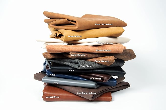 NAT Leathers | Brown Distressed 2 Tone Oily Faux Vegan Leather PU (Peta Approved Vegan) | 1 Yard 36 inch x 54 inch Cut by Yard Pleather 0.9 mm Upholstery | Brown Crazy Horse Distress 36"X54" - Image 9