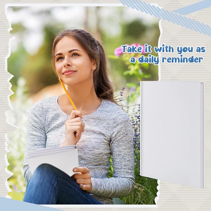 12 Pcs A5 Blank Notebook Journal Hardcover Sketchbook, 8.3 x 5.7 in | Bulk Unlined Sketch Book 100 Sheets/200 Pages Kraft Notebooks for Writing Drawing for Students School Office, White - Image 5