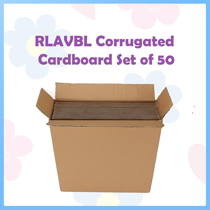 RLAVBL 50 Pack 12x12 Corrugated Cardboard Sheets, Flat Cardboard Inserts for Shipping, Mailing, Packing, DIY Crafts - Image 7