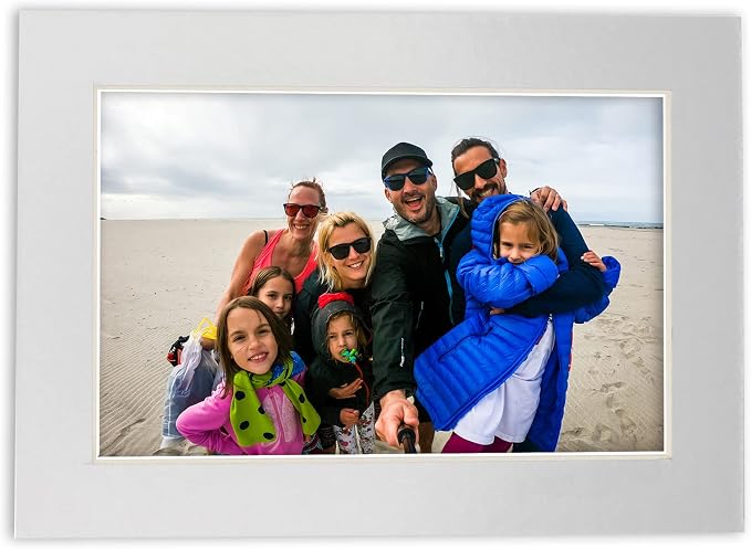 8x10 Mat for 16x20 Frame - Precut Mat Board Acid-Free Metallic Silver 8x10 Photo Matte For a 16x20 Picture Frame, Premium Matboard for Family Photos, Show Kits, Art, Picture Framing, Pack of 10 Mats - Image 6