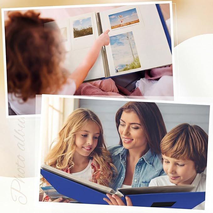 Jetec 5 Pcs 11 x 10.6 Inch Large Photo Album Self Adhesive,Blue - Image 7