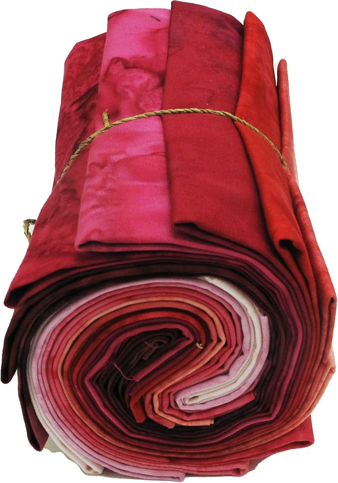 Hoffman Batik 1895 Watercolor Fat Quarter Bundle 12pcs Pink by Unknown