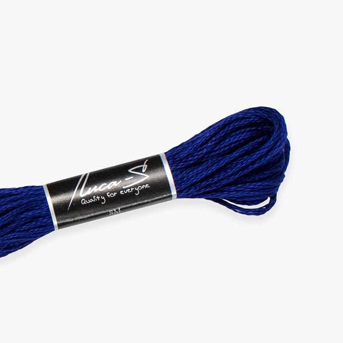 12 Pack of Premium Embroidery Thread Luca-S, 100% Giza Cotton, Oeko TEX Certified Stranded Cotton - 150 / DMC 820 / Anchor 149 by Luca-S