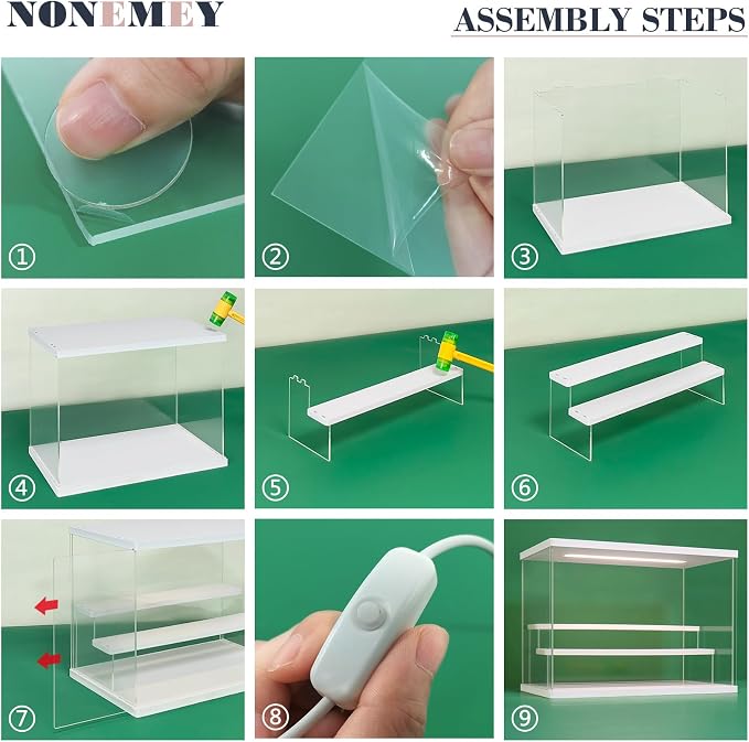 Acrylic Display Case with Light, Upgraded 3 Color Light & Adjustable Brightness Showcase ,6 Tier Dustproof Clear Toy Organizer Box for Action Figures, Collectibles,19.6x12.5x16.5 in - Image 7