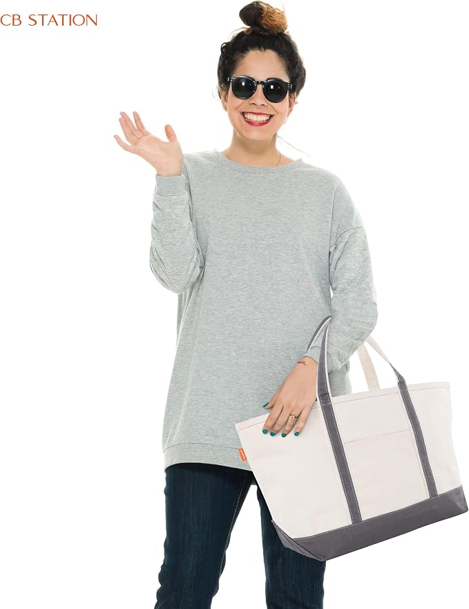 CB STATION Large Classic Tote - Canvas Tote Bag for Women - Multi-Colored Design, Perfect for Travel and Shopping - Image 2