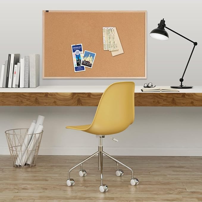 Quartet Cork Board Bulletin Board, 23" x 35" Framed Corkboard, Oak Frame, Decorative Hanging Pin Board, Perfect for Office & Home Decor, Home School Message Board or Vision Board (35-380352) - Image 3