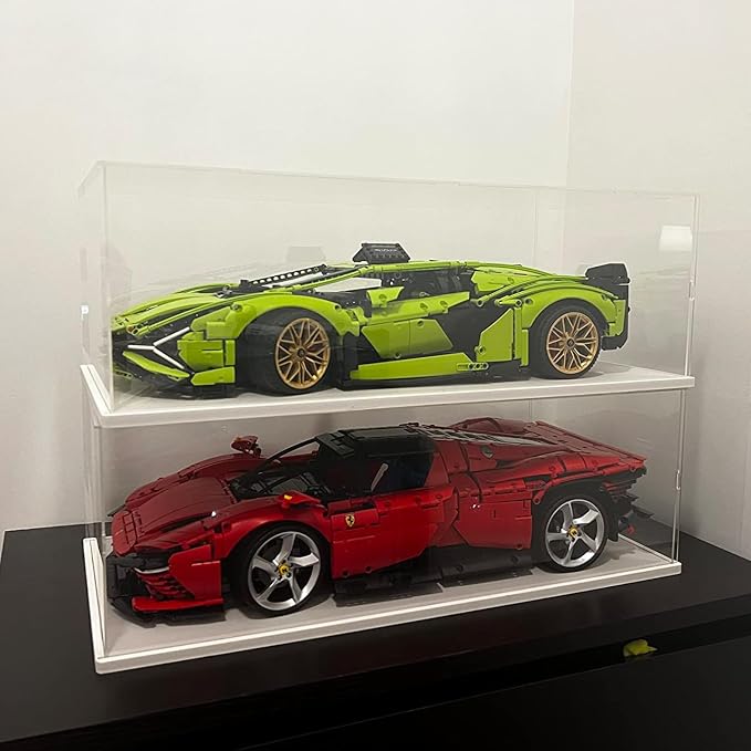 3mm Clear Acrylic Display Case for LEGO McLaren P1 42172 1/8 Model Car | Thickened Transparent Box for 42232 Sadair's Spear 42143 Ferrari SP3 42115 Lamborghini Sián 42156 42096 White 23.6x11.8x7.9in - Image 5