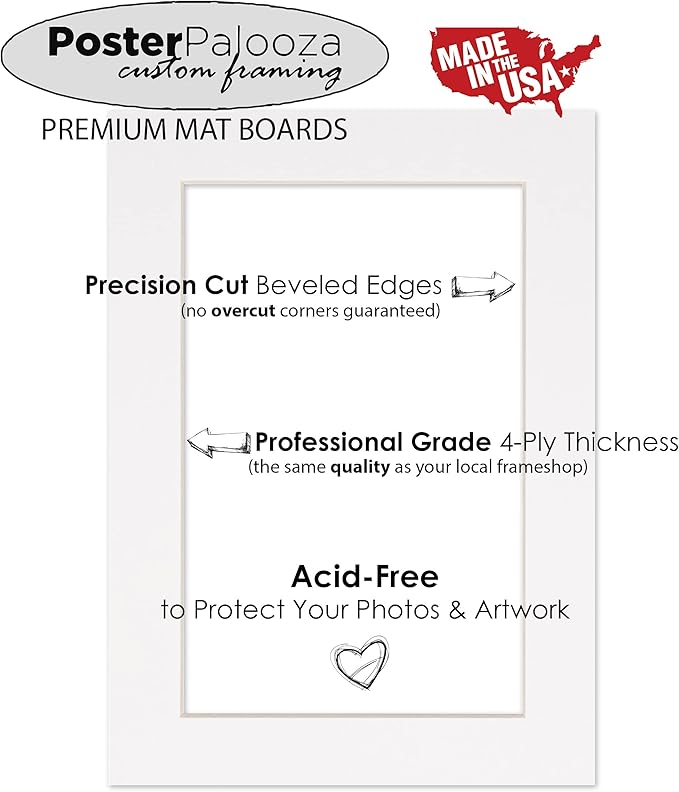 5x7 Mat for 8.5x11 Frame - Precut Mat Board Acid-Free Metallic Gold 5x7 Photo Matte For a 8.5x11 Picture Frame, Premium Matboard for Family Photos, Show Kits, Art, Picture Framing, Pack of 25 Mats - Image 9