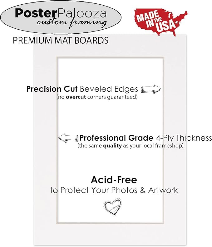 20x30 Mat for 24x36 Frame - Precut Mat Board Acid-Free Mixed Colors 20x30 Photo Matte For a 24x36 Picture Frame, Premium Matboard for Family Photos, Show Kits, Art, Picture Framing, Pack of 100 Mats - Image 7