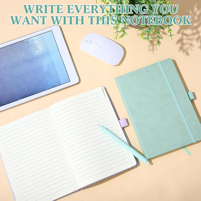 Laumoi 14 Pack Hardcover Lined Journal Notebooks Bulk,Classic Color,A5 | PU Leather Journaling, Wide Ruled, with Pen Holder, for Office Business Work Writing - Image 5