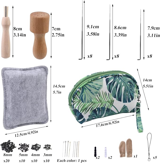 IMZAY Needle Felting Kit 18 Colors Wool Felting Kit Wool Roving Set | Needle Felting Starter Kit with Storage Bag Needle Felting Tools, Wool Felt Tools for Felted Animal Needle Felting Supplies - Image 2