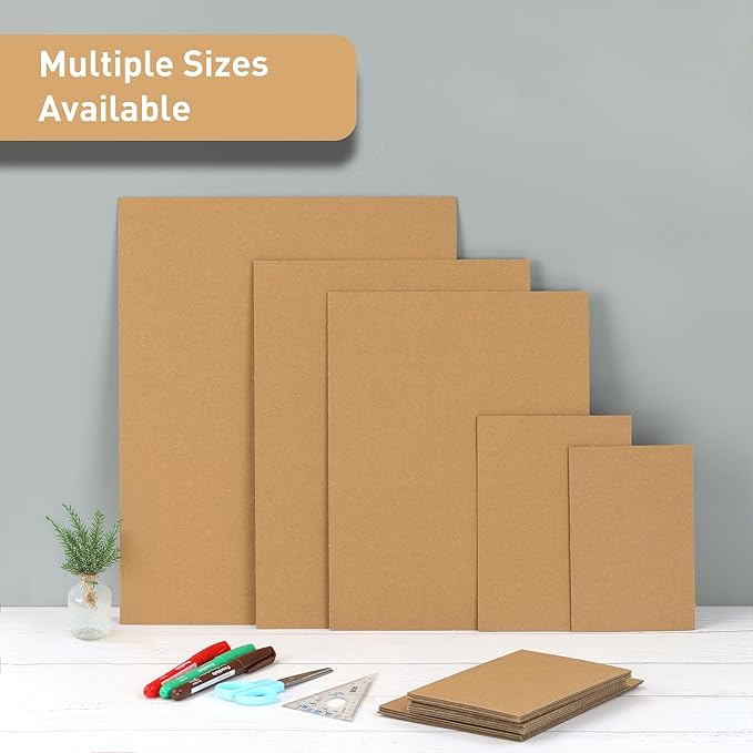 FARRAY 100 Pack 4x6 Inch Corrugated Cardboard Sheets, 1.8mm Thick Brown Kraft Cardboard Backing, Bulk Flat Cardboard Inserts Filler Pads for Packing, Shipping, Mailers, Crafts - Image 4