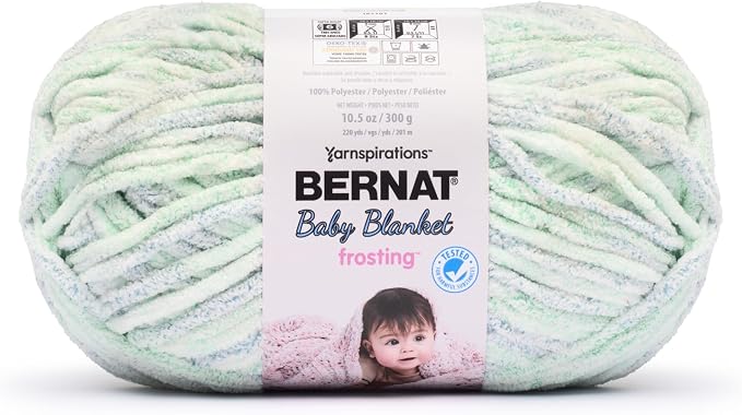 Bernat Baby Blanket Frosting Yarn for Crochet, Crafts & Amigurumi - #6 Super Bulky - 10.5oz/300g - 220 Yards - Deep Dive by Bernat