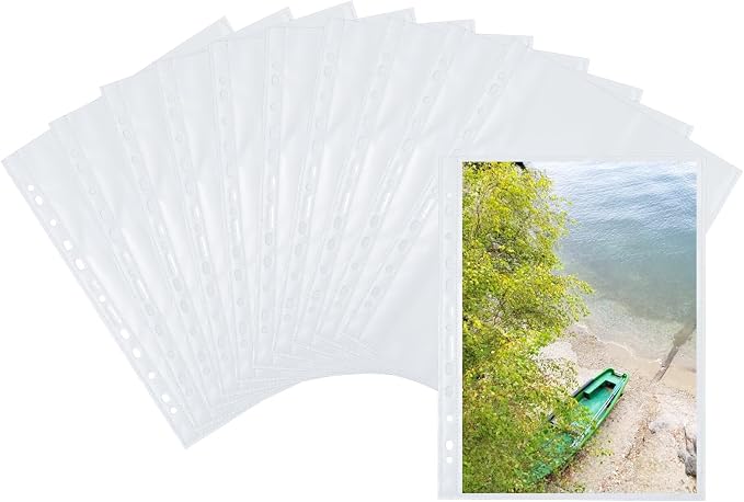 Herma Photo Pockets for Ring Binder Albums, Acid Free, 20 x 30 cm Portrait Format, 20 Pockets, White by HERMA