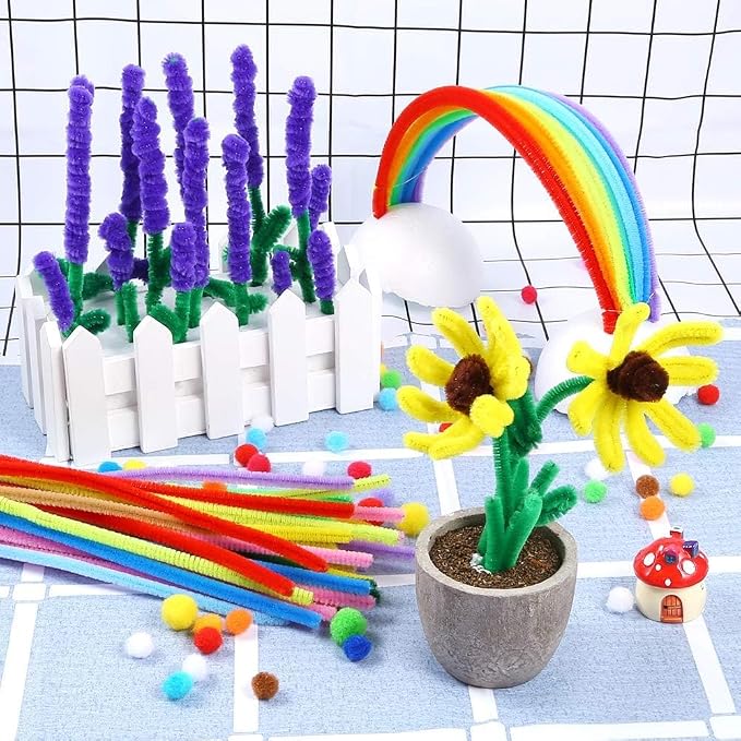 Caydo 1000 Pieces Pipe Cleaners Bulk Assorted 20 Colors Chenille Stems | for Kids Creative Arts and Crafts Projects and Home Decorations(6 mm x 12 inch) - Image 7