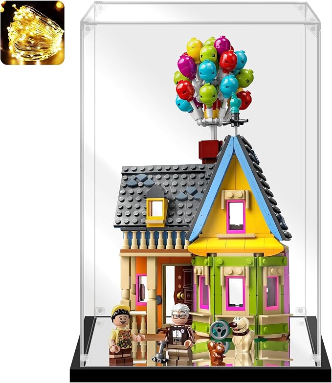 Acrylic Display Case for Collectibles Assemble Acrylic Display Box for Lego 43217 Building Kits Clear Acrylic Case for Display Trophy Action Figures Toys(Black,7.9*5.9*11.8 inch) by Instnovny