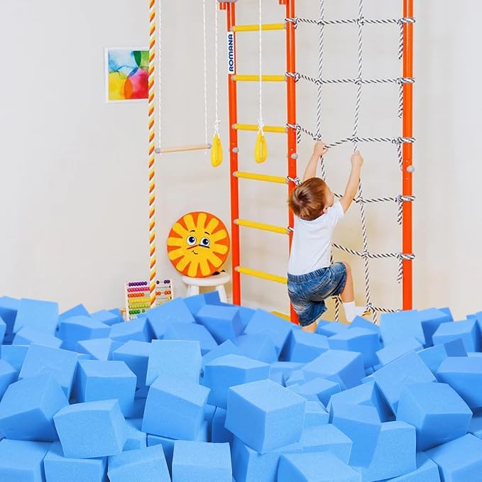 Foam Pit Blocks Foam Padding Sponge Pit Cubes Sponge Blocks for Amusement Park Gymnastics Freerunning and Parkour Courses - 36PCS 5" x 5" x 5" (Dark Blue) - Image 7