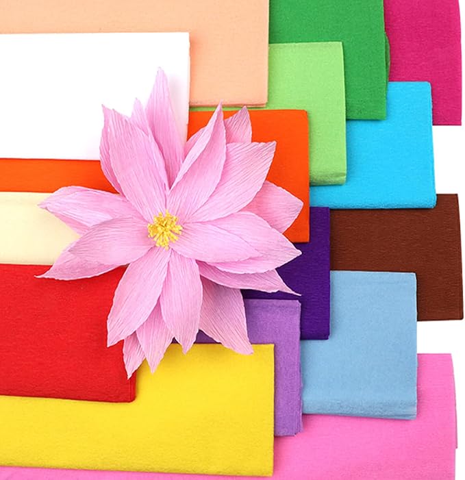Premium Crepe Paper Party Streamers 21 Assorted Colors Large 20 Inch X 3.2 Ft. Per Sheet for DIY Crepe Paper Flowers Crafts Gift Wrapping Box Birthday Wedding Party Drop Decoration Supply(50) - Image 7